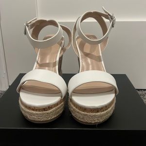 White strap wedges beautiful for spring time!!